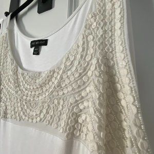 Lane Bryant Beaded White Tank Never Worn 18/20